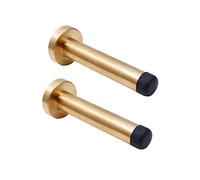 2 Pièces Arrêts de Portes Acier Inoxydable Butée de Porte en Adhesive Murale avec Noir Caoutchouc avec Tampon en Caoutchouc Support de Porte Mural Butoir de Porte et des Murs(Or) (2PC)