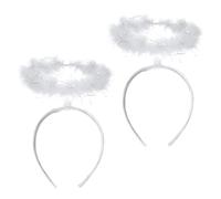 2 pièces Auréole Serre-tête ange,White Angel Hal auréole d'Alice Ange, accessoires d'Halloween, l'accessoire parfait,Ailes de Princesse Ange Costume Accessoires Halloween Carnaval Cosplay Party Fête