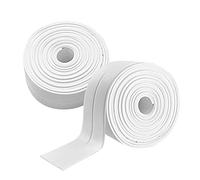 Zhongtou 2 Rouleaux Joint Douche Adhésif Joint Silicone Blanc Salle De Bain PVC Bande Etancheite Salle De Bain Autocollante Anti Moisissure Joint Porte Douche pour Cuisine Toilette Fenêtres