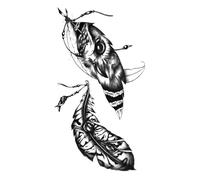 2 pièces autocollant de tatouage temporaire imperméable motif Animal oiseau petit tatouage autocollants tatouages pour fille hommes femmes enfant(004)