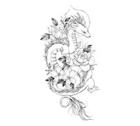 2 pièces autocollant de tatouage temporaire imperméable motif Animal oiseau petit tatouage autocollants tatouages pour fille hommes femmes enfant(012)