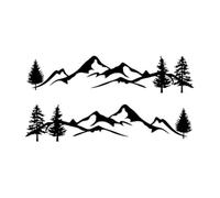2 Pièces Autocollant de Voiture de Montagne pour Audi A4 S4 RS4 B5 B6 B7 B8 B9 1996-2023, Décalcomanies d'Arbre de Montagne Vinyle Imperméable Graphisme Latéral,Black