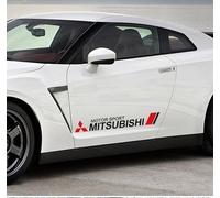 2 Pièces Autocollant D'insigne de Voiture pour Mitsubishi Outlander ASX Lancer EX Pajero, Mode Imperméable Badge Emblème Logo Autocollants, Stickers de Décoration Extérieure de Voiture,A