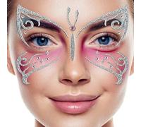 2 Pièces Autocollant Face Art, tatouage du visage Papillons, carnaval pour fête