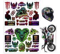 2 Pièces Autocollant Moto,Stickers Moto,Autocollant Monster Energy Réfléchissant pour Motos, Casque De Moto, Skateboard, Voiture Et Moto