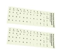 2 Pièces Autocollants Clavier Azerty Français, Touches PVC | Ensemble pour Ordinateurs, Pose Facile, Résistance aux Salissures, Visibilité Nocturne, Pièces Sombres et Apprenants