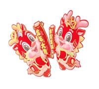 2 Pièces Autocollants De Porte Du Année Du Dragon Chunlian Dragon Chinois Stickers Autocollant De Fenêtre De La Fête Du Printemps Personnage Fu Du Décor La Fenêtre Chine Papier