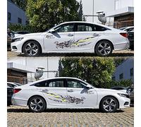 2 pièces Autocollants de Voiture de dragon Sticker Universels Véhicule (Noir + Jaune)
