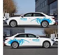 2 pièces Autocollants de Voiture de Flamme Roue Sticker Universels Véhicule (Bleu clair)