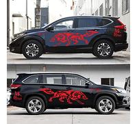 2 pièces Autocollants de Voiture de Loup Sticker Universels Véhicule(Rouge)