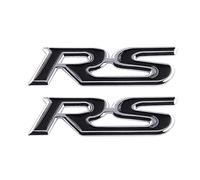 2 pièces autocollants décoratifs RS pour arrière de coffre de voiture et porte de camion, emblèmes de sport de course pour décoration automobile (Noir)