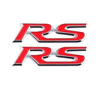 2 pièces autocollants décoratifs RS pour arrière de coffre de voiture et porte de camion - Emblèmes de sport de course en rouge pour décoration automobile