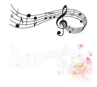 2 Pièces Autocollants Muraux Auto Adhésifs Créatifs Notes Musique