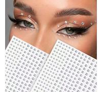 2 pièces Autocollants pour les yeux, le corps, les cheveux, les ongles, le troisième œil, le nez, les diamants étincelants, les sourcils et les strass Géométrique,UnicolorePMMA