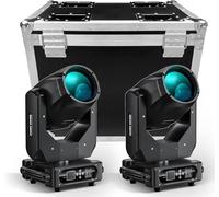 2 Pièces avec Flightcase 280W Lyre LED 10R Beam Lumières de scène 14 Couleurs 17 Gobos 16CH Projecteur 8+48 Prisme Tête mobile pour Disco Club Bar Soirées Lumineux