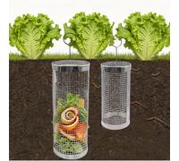 2 pièces Bac à Compost enterré pour vers Bac à Compost extérieur en Acier Inoxydable Composteur Bio avec Couvercle et Trous d'aération pour déchets de Cuisine 2 Tailles
