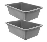 2 Pièces Bac Rectangulaire en Plastique, Rangement Polyvalent | Organisation Multi-bacs Hygiénique, pour Linge, Outils de Nettoyage, Jouets ou Camping, Format Pratique