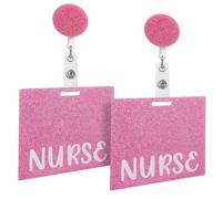 2 Pièces Badge D’infirmière Acrylique Rose, Identification | Cartes D’identité des Infirmières, Usage Hôpital et Poste, pour Lanières et Enrouleurs