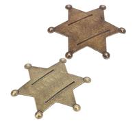 2 Pièces Badge Hexagonal Vintage en Alliage de Fer | Accessoire de Déguisement, Pin de Revers Élégant, Design Sophistiqué, pour Autorité ou Police