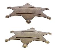 2 Pièces Badge Hexagramme Vintage, Broche Élégante | Accessoire de Costume, Style Sophistiqué, Couleur Or, Design Raffiné, pour Police et Autorité