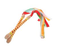 2 Pièces Baguettes de Batterie en Bois 32cm, Têtes Colorées | Rubans Arc-en-ciel, Prise en Main Confortable, Frappe Stable, Usage Varié, Accessoire pour Marche et Spectacle