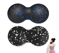 2 Pièces Balle de Massage Pied Double Ball Fascia Ball Ensembles de Balles de Massage Convient pour Soulager Diverses Douleurs Musculaires Dans et pour Étirer les Fascias (Blanc Bleu)