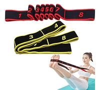 2 Pièces Bande Élastique de Yoga, Étirement des Bandes de Résistance, Bandes d'exercice Latines, Bande d'exercice Réglable à Plusieurs Boucles, pour Fitness, Danse, Gymnastique (Rouge + Jaune)