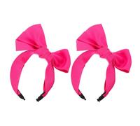 2 Pièces Bandeau à Nœud Oversize en Satin Mat | Texture Douce et Lisse, Style Minimaliste, Adapté pour Fêtes, Uniformes de Cheerleading et Coiffures Semi-relevées