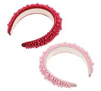 2 Pièces Bandeau à Perles pour Femme, Coiffe Créative Élégante | Sponge et Plastique, Structure Légère et Confortable, pour Fêtes et Décoration Quotidienne