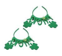 2 Pièces Bandeau Cheveux Vert Trèfle Saint-patrick | Plastique et Lint, Maintien Confortable, Style Fête, pour Célébrations Saint-patrick