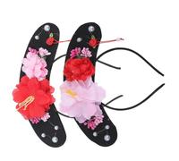 2 Pièces Bandeau Chinois pour Garçon et Filles, Style Impératrice | Accessoire de Costume Chinois, Plastique et Tissu, Décoration Photo, Design Unique, Lot Fleurs Rouges et Roses
