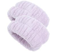 2 Pièces Bandeau de Bain en Flanelle, Bracelets de Lavage | Tissu Doux et Souple, Léger et Robuste, pour Garder L’évier Propre, Couleur Pourpre