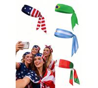 2 pièces Bandeau drapeau de la Coupe du monde, bandeaux de cheerleading aux couleurs des drapeaux des États-Unis / Mexique / Argentine / Brésil, convient pour les événements sportifs, la Coupe du mond