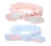 2 Pièces Bandeau Lingettes Groupe Femmes Éponge De Maquillage Éponge à Maquillage Bandes De Lavage Du Visage Soin Du Visage Des Bracelets Pour Se Laver Le Visage En Tissu