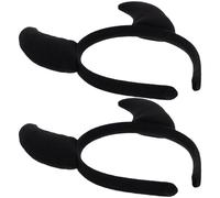 2 Pièces Bandeaux à Cornes Diable Noir, Accessoires Cheveux Chic | Tissu Confortable, Facile à Porter Toute la Nuit, pour Cosplay, Photobooth, Garçon et Filles et Adultes