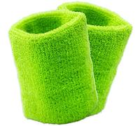 2 Pièces Bandeaux de Poignet élastiques en éponge Serre-Poignets Bracelets Poignet pour Sports Coloré Sport Poignet Bandeau de Transpiration en Sport pour Gym Running Tennis Basketball(Vert)