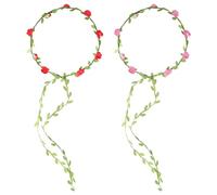 2 Pièces Bandeaux Fleur Couronne Guirlande, Couronne de Fleurs pour Cheveux, Broche Cheveux Mariage, Serre Tete Femme Mariage, Artificiel Serre Tête pour Célébrations, Fêtes, Plages, Anniversaires