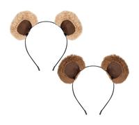 2 Pièces Bandeaux Oreilles D'Ours et D'Animaux en Peluche Mignons - Décoration de Coiffure Pour Filles