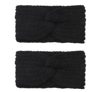 2 Pièces Bandeaux Tricot,Bandeau Femme Hiver Élastiques,Bandeau Cheveux Femme hiver,Bandeau Polyvalent doux,pour conserver la chaleur vêtements d'hiver(noir)