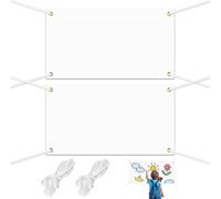 2 Pièces Banderole Personnalisée, 180 x 100 cm Bannières Blanche,Bannière Vierge en Polyester Rectangulaire,Avec 6m Corde À Suspendre,pour le Bricolage,l'intérieur, l'extérieur, les Panneaux Muraux
