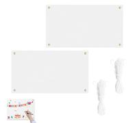 2 Pièces Banderole Personnalisée 180x100cm Grandes Bannières Vierges avec 6m Corde à Suspendre Blanche Polyester Banniere pour DIY Anniversaire Mariage Noel