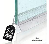 2 pièces Bandes d'étanchéité pour écran de douche de 30 pouces, convenant aux écarts de 0,16 à 0,24 pouces, bandes d'étanchéité de douche transparentes s'adaptant aux écarts jusqu'à 0,9 pouce, remplac