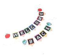 2 Pièces Bannière de Bienvenue Présent Rentrée en Papier | Décoratif, Photo Backdrop, Accueille Élèves, Motifs Uniques, Rentrée Scolaire, pour Maternelle et Fête
