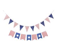 2 Pièces Bannière Fanion Américaine, Papier Réutilisable | Couleurs Vives, Facile à Suspendre, pour Fêtes D’independence Day, Memorial Day et Veterans Day
