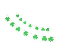 2 Pièces Bannière Saint-patrick en Tissu Non Tissé, Trèfle Vert | Décoration Suspendue Intérieure et Extérieure, pour Fenêtres, Accessoires Photo, Style Fête Saint Patrick