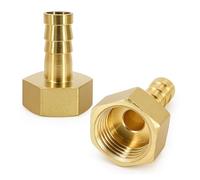 2 Pièces Barbed Brass Raccords Laiton Cannelés 10mm x 1/2 PT Femelle, Adaptateurs de Tuyau pour Air, Eau, Huile, Carburant, Gaz Inerte, Raccords Filetés Robustes et Résistants à la Corrosion