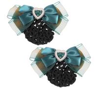 2 Pièces Barrette Filet à Cheveux pour Femmes, Nœud Élégant, Métal | Accessoire Coiffure Professionnel, Style Polyvalent et Confortable, Usage Service et Ballet, Tissu Respirant