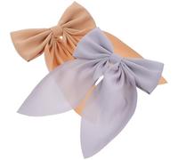 2 Pièces Barrette Nœud, Grosse Pince Légère en Polyester Métal | Style Simple et Délicat, Usage Anniversaire ou Mariage, Facile à Utiliser, Peu Fragile, pour Petite Fille