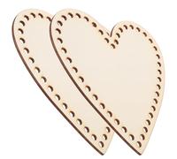 2 Pièces Base Cœur en Bois pour Crochet, Cadre Fixe Réglable | Bord Net et Support Stable, Garde le Tissu Plat, Beige Kaki, pour Fil et Point de Croix
