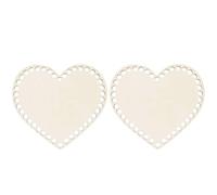 2 Pièces Base de Vannerie Cœur en Bois Beige, Trous Prépercés
